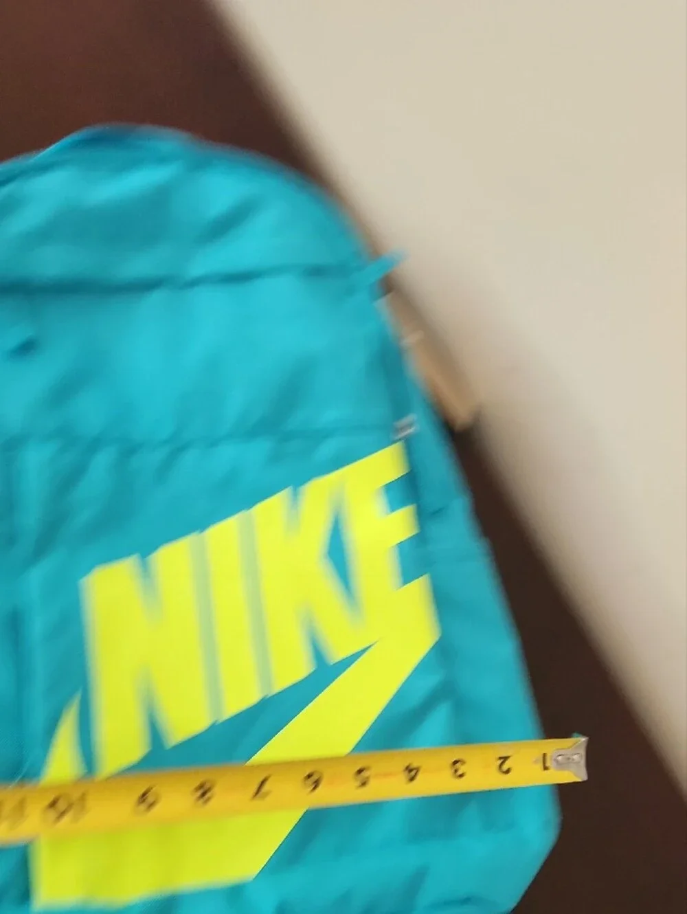 Nike Teal Backpack with Neon Yellow Logo